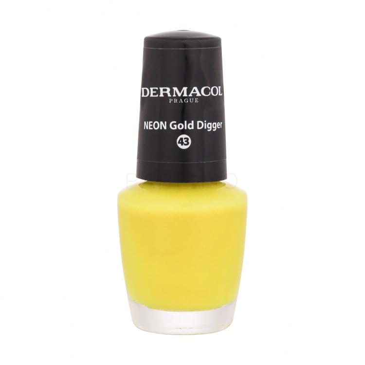 Dermacol Neon Lac de unghii pentru femei 5 ml Nuanţă 43 NEON Gold Digger