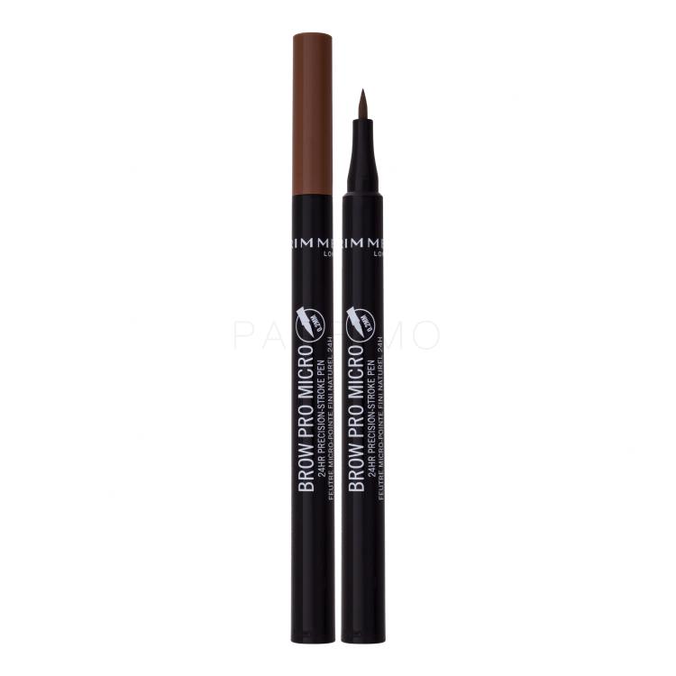 Rimmel London Brow Pro Micro 24HR Precision-Stroke Pen Creion pentru femei 1 ml Nuanţă 002 Honey Brown