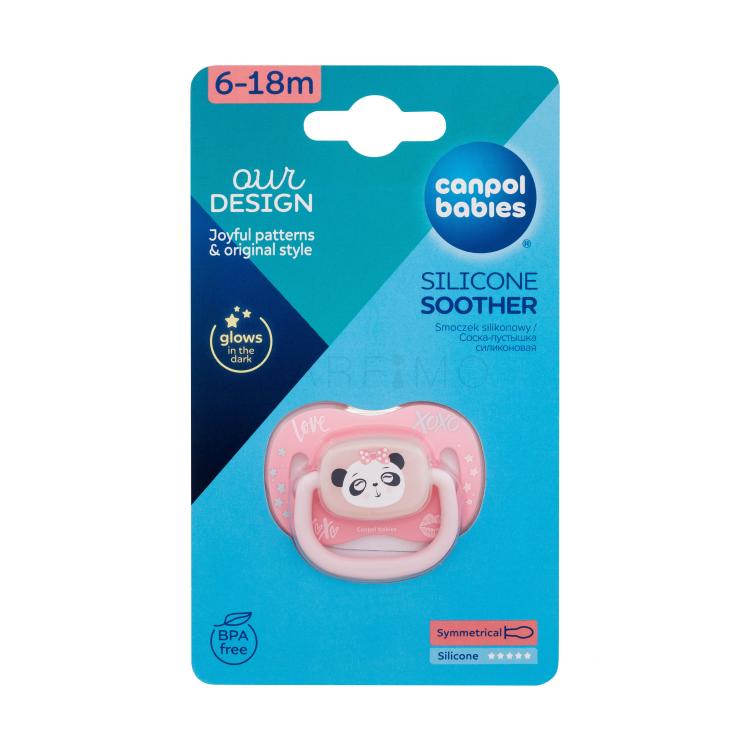 Canpol babies Exotic Animals Silicone Soother Panda 6-18m Suzete pentru copii 1 buc