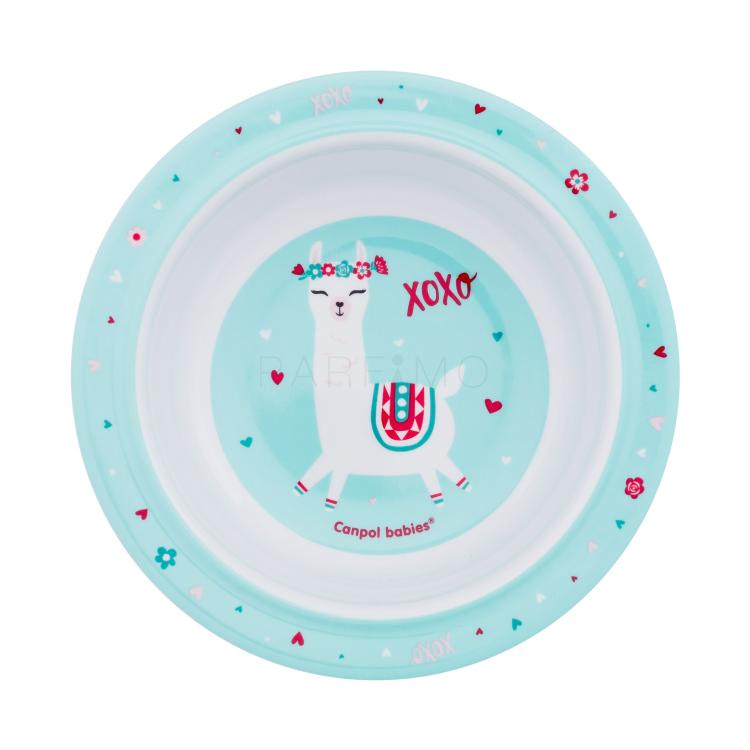 Canpol babies Exotic Animals Melamine Bowl With Suction Ring Turquoise Veselă pentru copii 270 ml