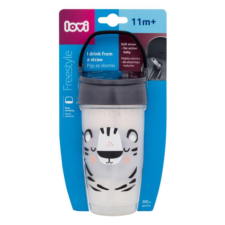 LOVI Salt&amp;Pepper Cup With Straw Căni pentru copii 350 ml