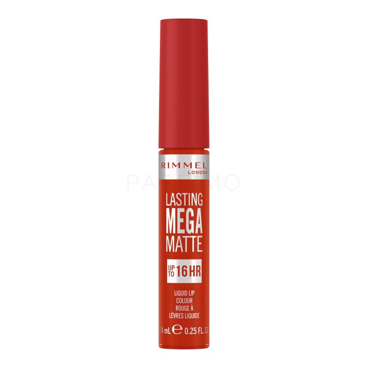 Rimmel London Lasting Mega Matte Liquid Lip Colour Ruj de buze pentru femei 7,4 ml Nuanţă Scarlet Flames