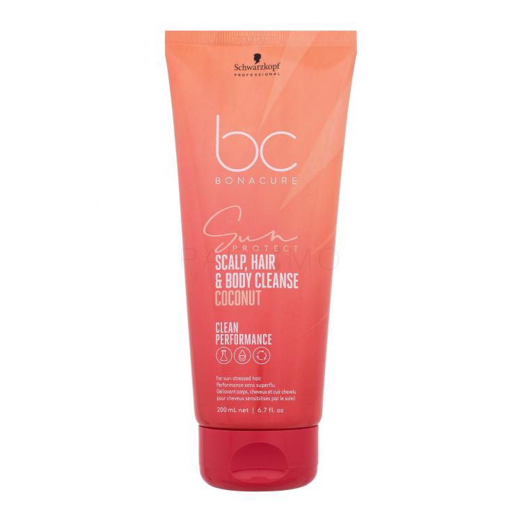 Schwarzkopf Professional BC Bonacure Sun Protect Scalp, Hair &amp; Body Cleanse Coconut Șampon pentru femei 200 ml