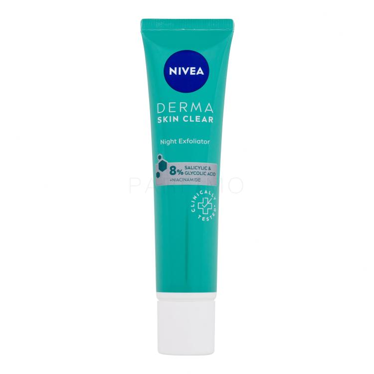 Nivea Derma Skin Clear Night Exfoliator Peeling pentru femei 40 ml