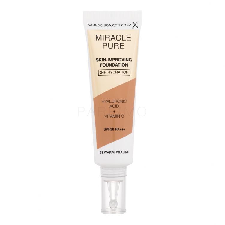 Max Factor Miracle Pure Skin-Improving Foundation SPF30 Fond de ten pentru femei 30 ml Nuanţă 89 Warm Praline
