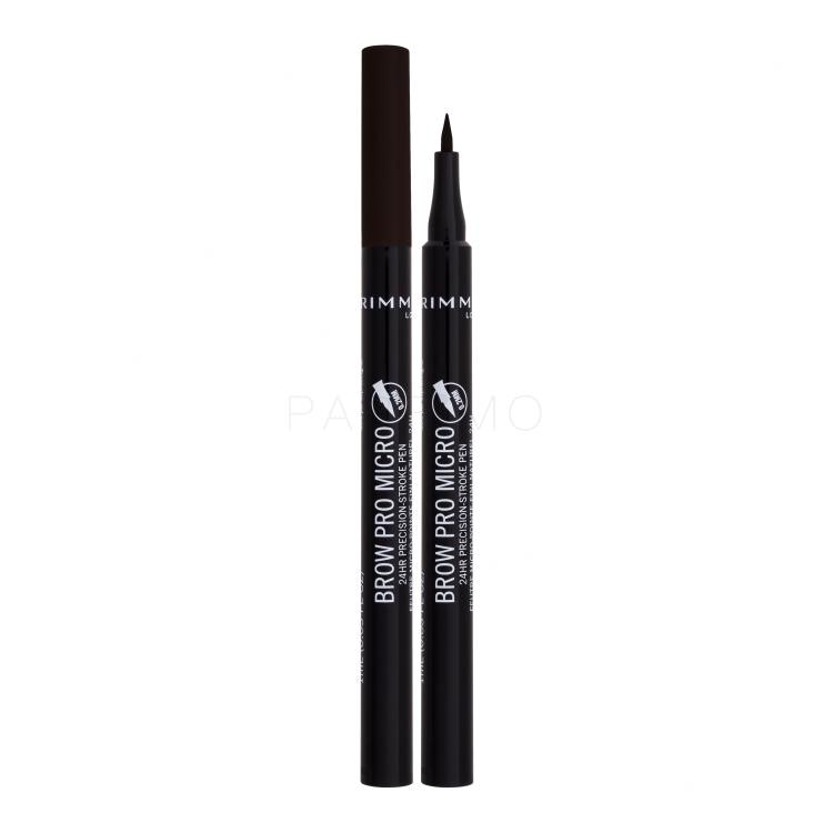 Rimmel London Brow Pro Micro 24HR Precision-Stroke Pen Creion pentru femei 1 ml Nuanţă 004 Dark Brown