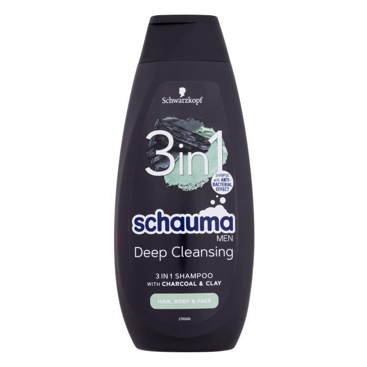 Schwarzkopf Schauma Men Deep Cleansing 3in1 Șampon pentru bărbați 400 ml