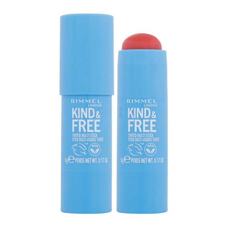 Rimmel London Kind &amp; Free Tinted Multi Stick Fard de obraz pentru femei 5 g Nuanţă 004 Tangerine Dream