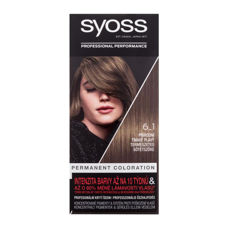 Syoss Permanent Coloration Vopsea de păr pentru femei 50 ml Nuanţă 6-1 Natural Dark Blonde