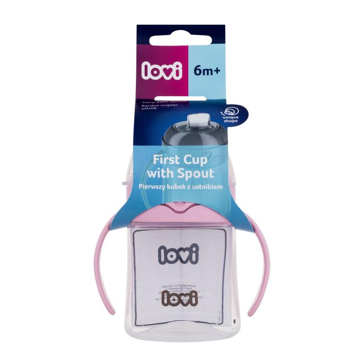 LOVI First Cup With Spout Pink 6m+ Căni pentru copii 150 ml