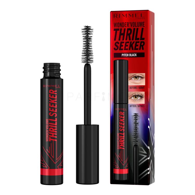 Rimmel London Thrill Seeker Mascara pentru femei 8 ml Nuanţă Pitch Black