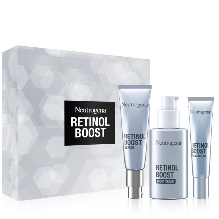 Neutrogena Retinol Boost Set cadou Crema de noapte Retinol Boost Night Cream 50 ml + ser facial de zi Retinol Boost Serum 30 ml + crema de ochi Retinol Boost Eye Cream 15 ml