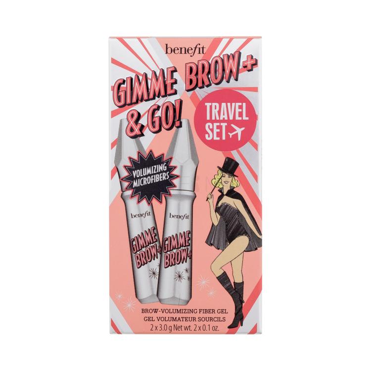 Benefit Gimme Brow+ Brow-Volumizing Duo Gel și ceară pentru femei Nuanţă 3 Neutral Light Brown Set