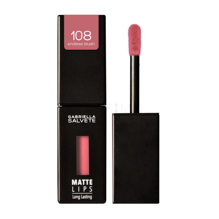 Gabriella Salvete Matte Lips Ruj de buze pentru femei 4,5 ml Nuanţă 108 Endless Blush