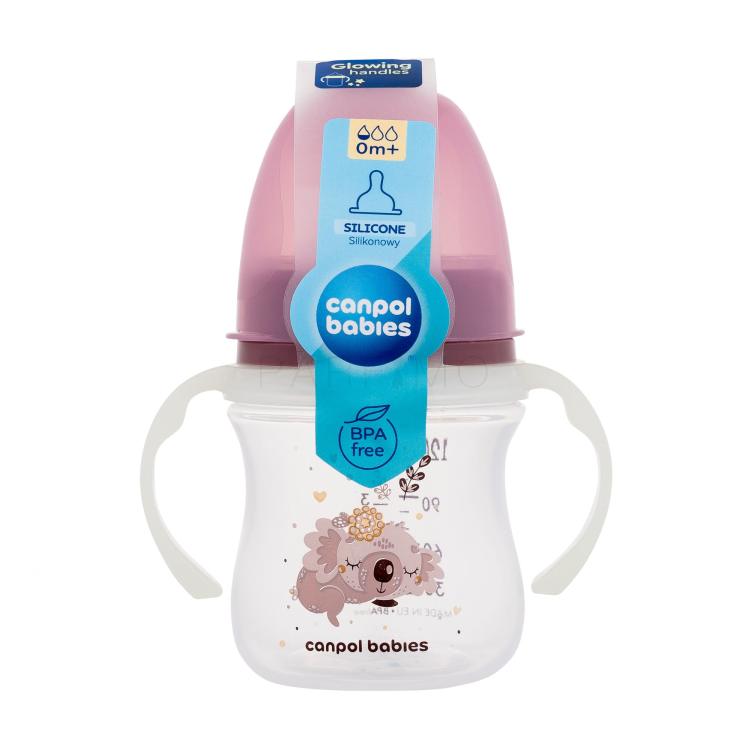 Canpol babies Sleepy Koala Easy Start Anti-Colic Bottle Pink 0m+ Biberoane pentru copii 120 ml