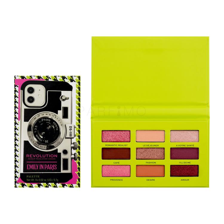 Makeup Revolution London Emily In Paris Camera Queen Eyeshadow Palette Fard de pleoape pentru femei 6,3 g