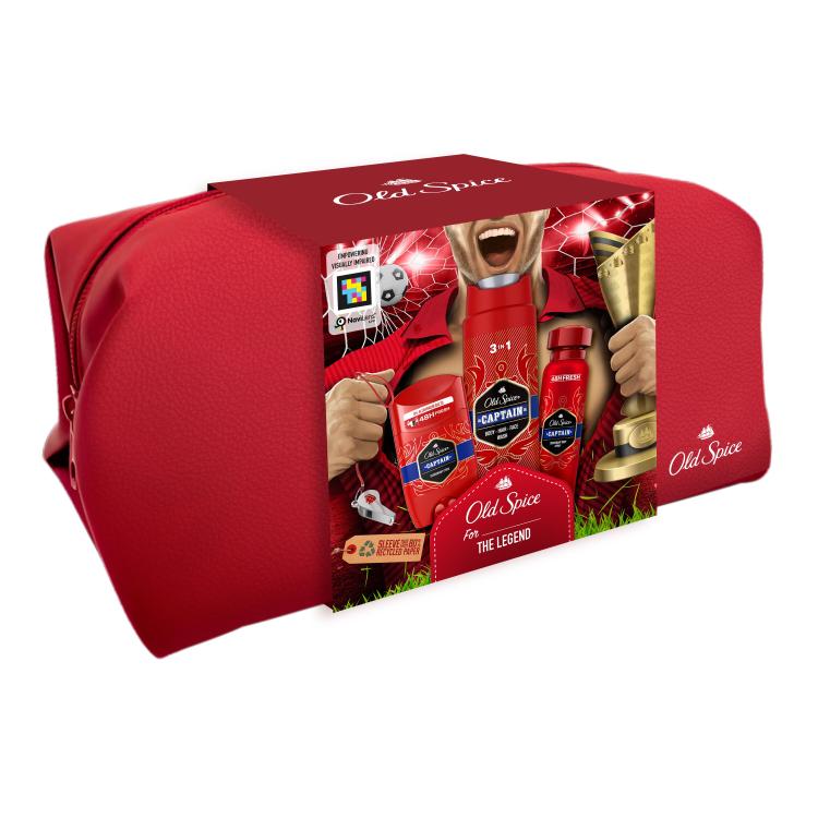 Old Spice Captain Set cadou Deostick 50 ml + gel de duș 3în1 250 ml + deodorant 150 ml + geantă de cosmetice