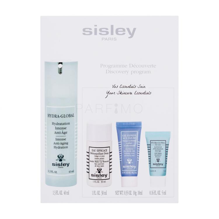 Sisley Hydra-Global Discovery Program Set cadou Crema de fata Hydra-Global Intense Anti-Aging Hydration 40 ml + demachiant Eau Efficace Gentle Make-Up Remover 30 ml + masca de fata Express Flower Gel 10 ml + ser pentru fata Hydra-Global Serum Anti-Aging Hydration Booster 5 ml