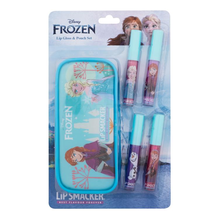 Lip Smacker Disney Frozen Lip Gloss &amp; Pouch Set Set cadou Luciu de buze 4 x 6 ml + geantă pentru cosmetice