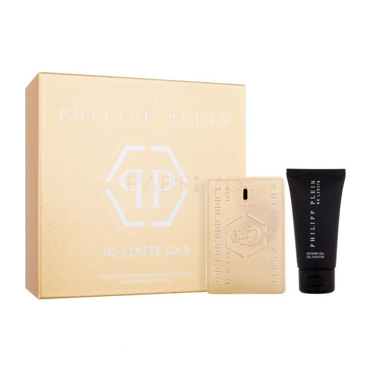 Philipp Plein No Limit$ Gold Set cadou Apă de parfum 50 ml + gel de duș 50 ml