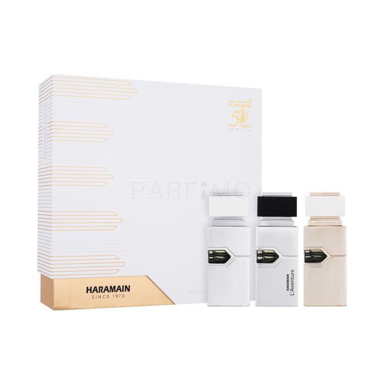 Al Haramain L&#039;Aventure Collection Set cadou Apa de parfum L&#039;Aventure 30 ml + apa de parfum L&#039;Aventure Blanche 30 ml + apa de parfum L&#039;Aventure Femme 30 ml