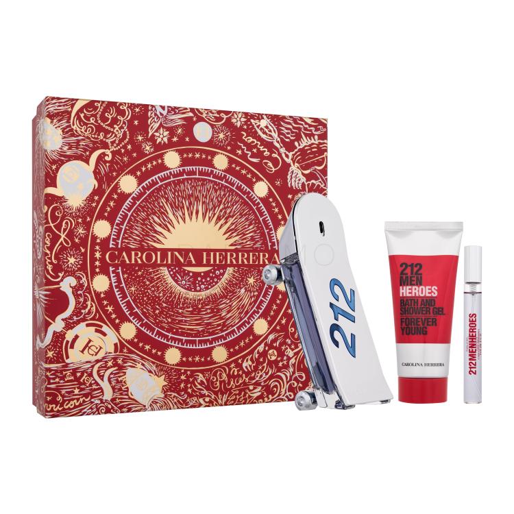 Carolina Herrera 212 Men Heroes Set cadou Apă de toaletă 90 ml + gel de duș 100 ml + apă de toaletă 10 ml