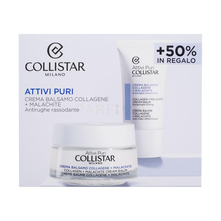 Collistar Pure Actives (Attivi Puri) Collagen + Malachite Cream Balm Set cadou Crema de fata Pure Actives Collagen Malachite Cream Balm 50 ml + crema de fata Pure Actives Collagen Malachite Cream Balm 25 ml