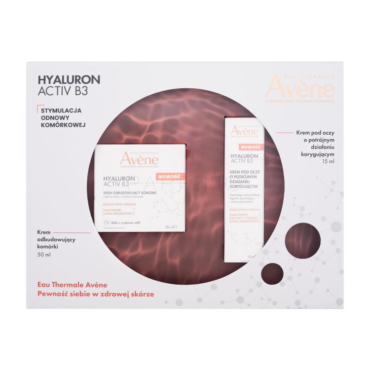 Avene Hyaluron Activ B3 Set cadou Crema de zi Hyaluron Activ B3 Cell Renewal Cream 50 ml + crema de ochi Hyaluron Activ B3 Triple Correction Eye Cream 15 ml Cutie cu defect