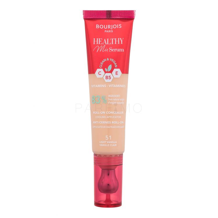 BOURJOIS Paris Healthy Mix Serum Clean &amp; Vegan Roll-on Concealer Anticearcăn pentru femei 13 ml Nuanţă 51 Light Vanilla