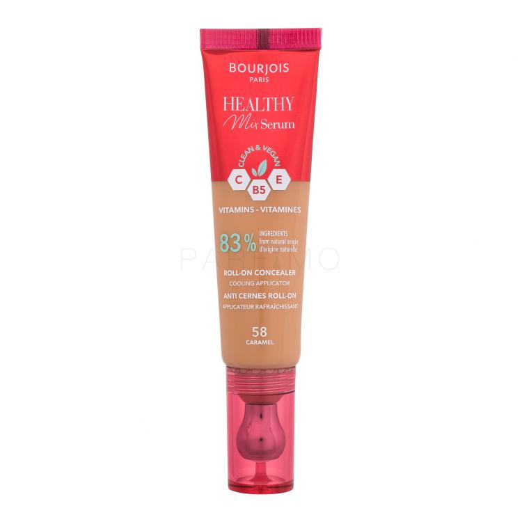 BOURJOIS Paris Healthy Mix Serum Clean &amp; Vegan Roll-on Concealer Anticearcăn pentru femei 13 ml Nuanţă 58 Caramel