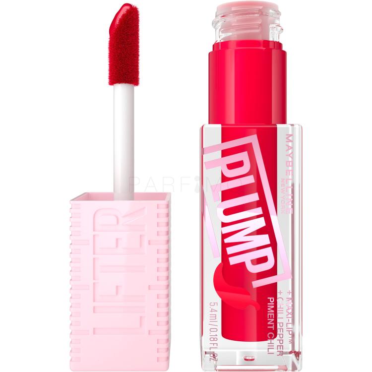 Maybelline Lifter Plump Luciu de buze pentru femei 5,4 ml Nuanţă 004 Red Flag