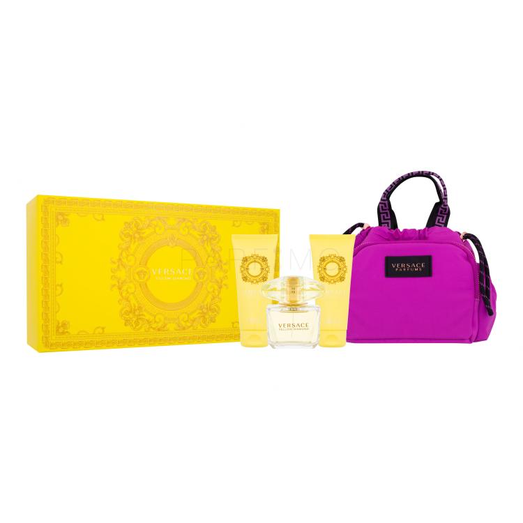 Versace Yellow Diamond Set cadou Apă de toaletă 90 ml + loțiune de corp 100 ml + gel de duș 100 ml + geantă de mână