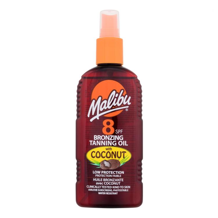 Malibu Bronzing Tanning Oil Coconut SPF8 Pentru corp pentru femei 200 ml