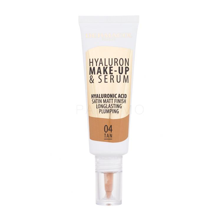 Dermacol Hyaluron Make-Up &amp; Serum Fond de ten pentru femei 25 g Nuanţă 04 Tan