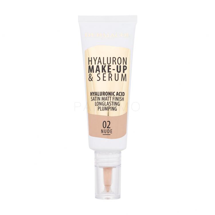 Dermacol Hyaluron Make-Up &amp; Serum Fond de ten pentru femei 25 g Nuanţă 02 Nude