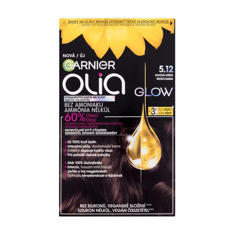 Garnier Olia Glow Vopsea de păr pentru femei 60 g Nuanţă 5.12 Rainbow Brown Cutie cu defect