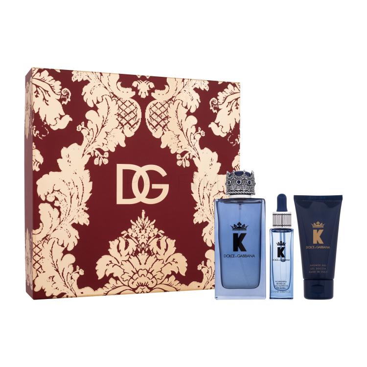 Dolce&amp;Gabbana K Set cadou Apă parfumată 100 ml + gel de duș 50 ml + ulei de barbă 25 ml