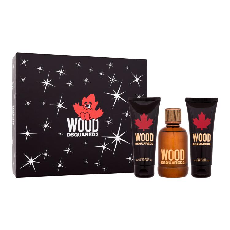 Dsquared2 Wood Set cadou Apă de toaletă 100 ml + Gel de duș 100 + Balsam după bărbierit 100 ml