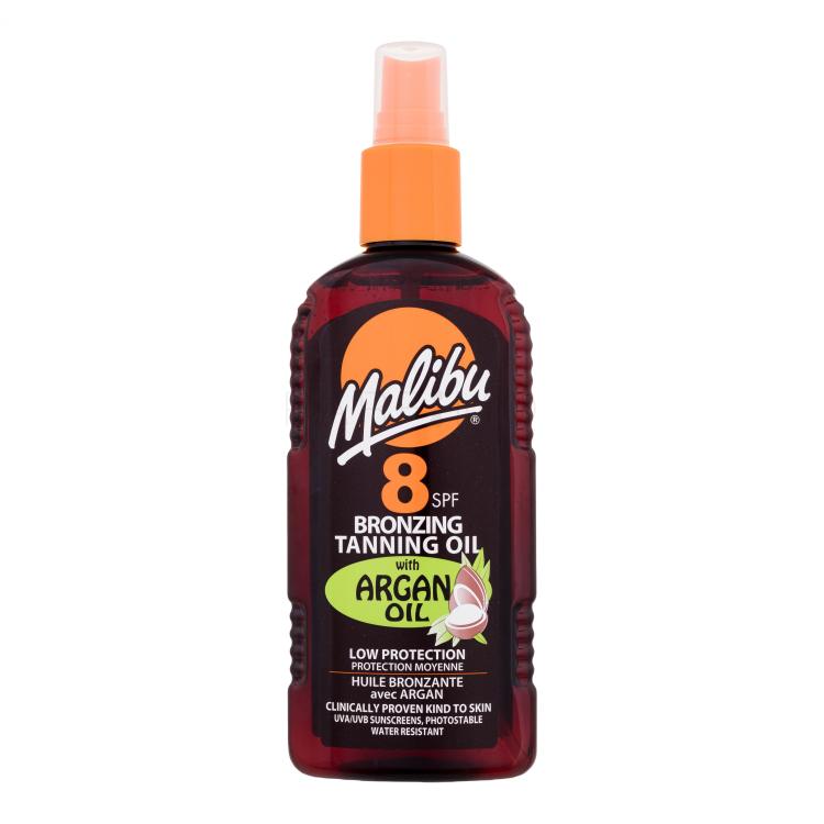 Malibu Bronzing Tanning Oil Argan Oil SPF8 Pentru corp pentru femei 200 ml