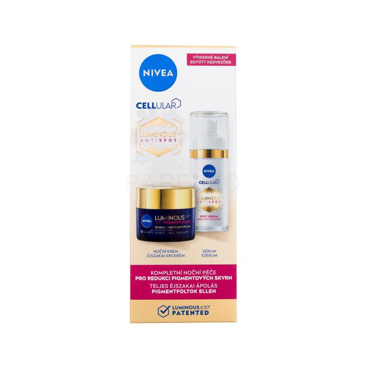 Nivea Luminous 630 Antispot Set cadou Ser pentru ten Cellular Luminous 630 Antispot Spot Serum 30 ml + cremă de noapte pentru ten Cellular Luminous 630 Antispot Night Cream 50 ml