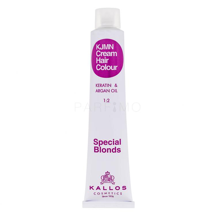 Kallos Cosmetics KJMN Cream Hair Colour Keratin &amp; Argan Oil Special Blonds Vopsea de păr pentru femei 100 ml Nuanţă 901 Ultra Light Ash Blond