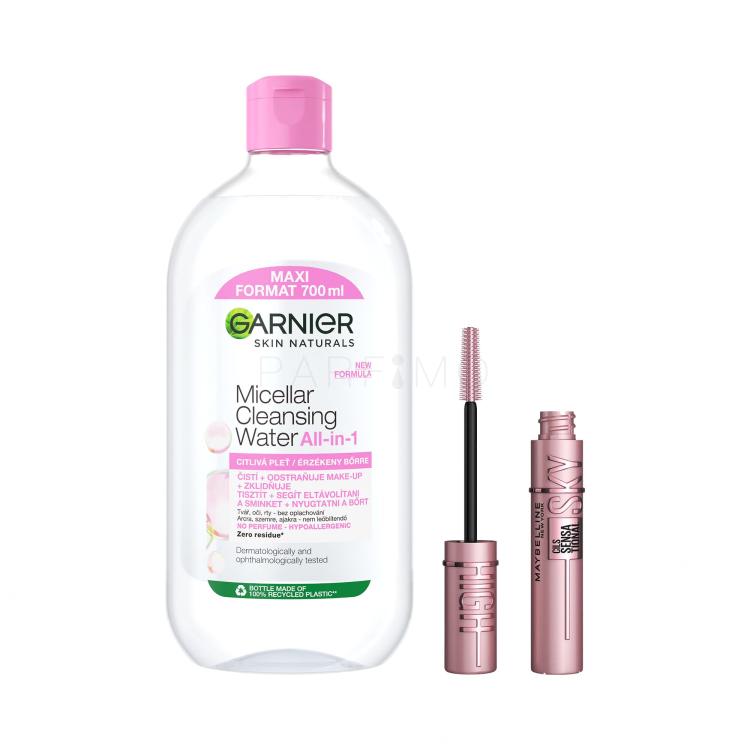 Set Apă micelară Garnier Skin Naturals Micellar Cleansing Water All-in-1 + Mascara Maybelline Lash Sensational Sky High