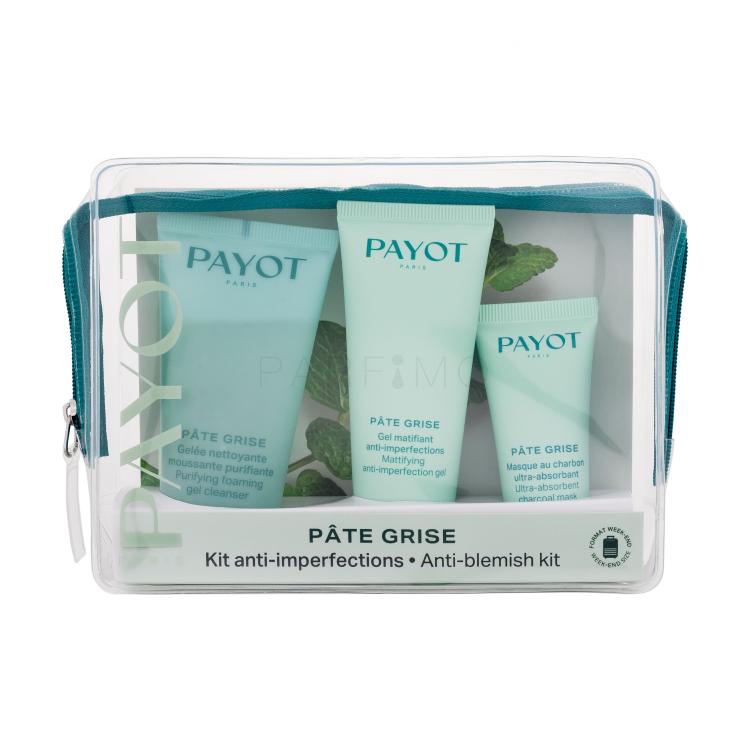 PAYOT Pâte Grise Anti Blemish Kit Set cadou Gel de curățare 50 ml + gel facial 30 ml + mască pentru față 15 ml + pungă