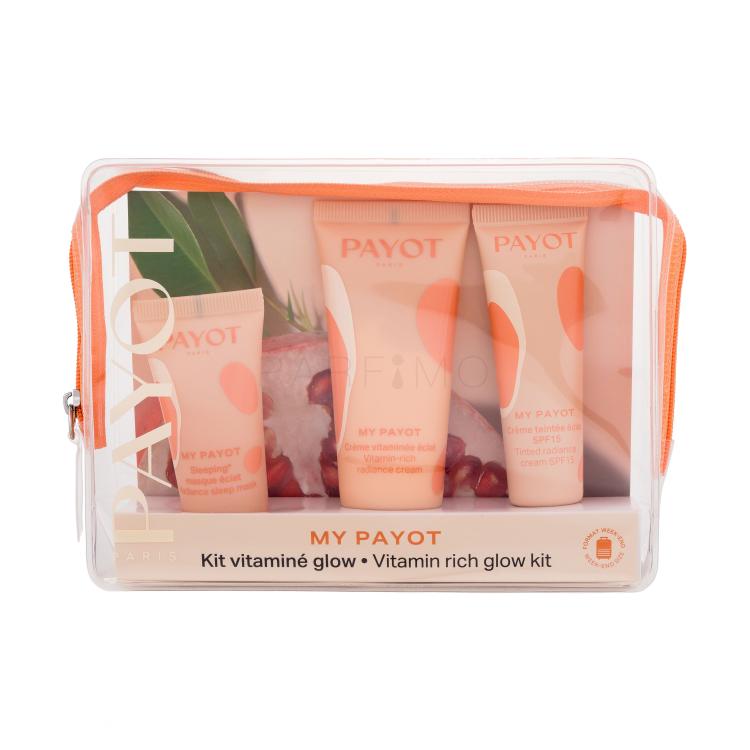 PAYOT My Payot Vitamin Rich Glow Kit Set cadou Cremă de zi 30 ml + cremă pentru față SPF 15 20 ml + mască de noapte 15 ml + trusă