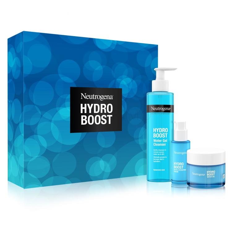 Neutrogena Hydro Boost Gift Set New Set cadou Ser facial hidratant Hydro Boost Hyaluronic Acid Ultra-Hydrating Serum 15 ml + gel facial Hydro Boost cu Acid Hialuronic Acid Water Gel 50 ml + gel de curățare facial Hydro Boost Water Gel Cleanser  200 ml