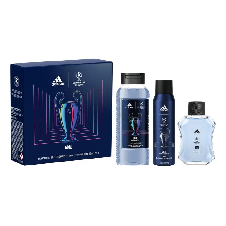 Adidas UEFA Champions League Goal Set cadou Apă de toaletă 100 ml + gel de duș 250 ml + deodorant 150 ml