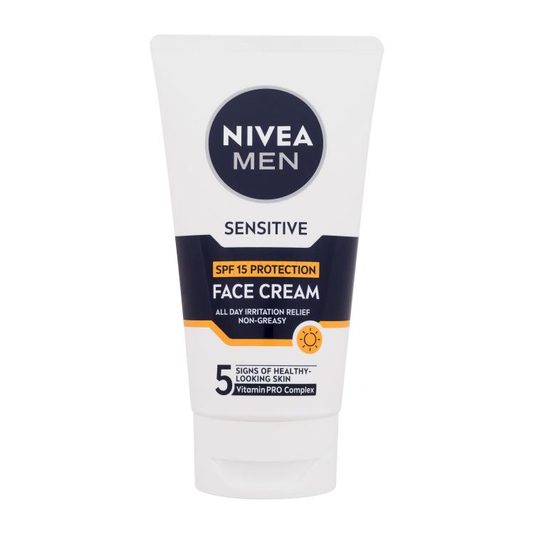 Nivea Men Sensitive Face Cream SPF15 Cremă de zi pentru bărbați 75 ml