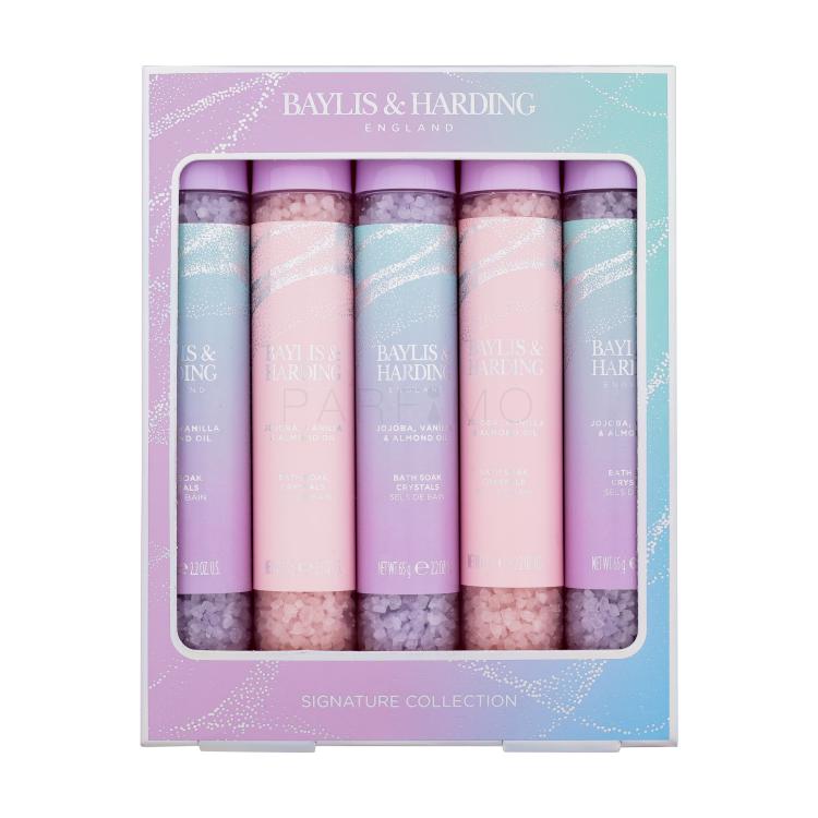 Baylis &amp; Harding Jojoba, Vanilla &amp; Almond Oil Bath Soak Crystals Signature Collection Set cadou Sare de baie 5 x 65 g