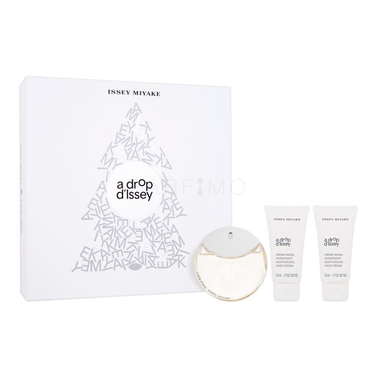 Issey Miyake A Drop d&#039;Issey Set cadou Apă de parfum 50 ml + cremă de mâini 2 x 50 ml