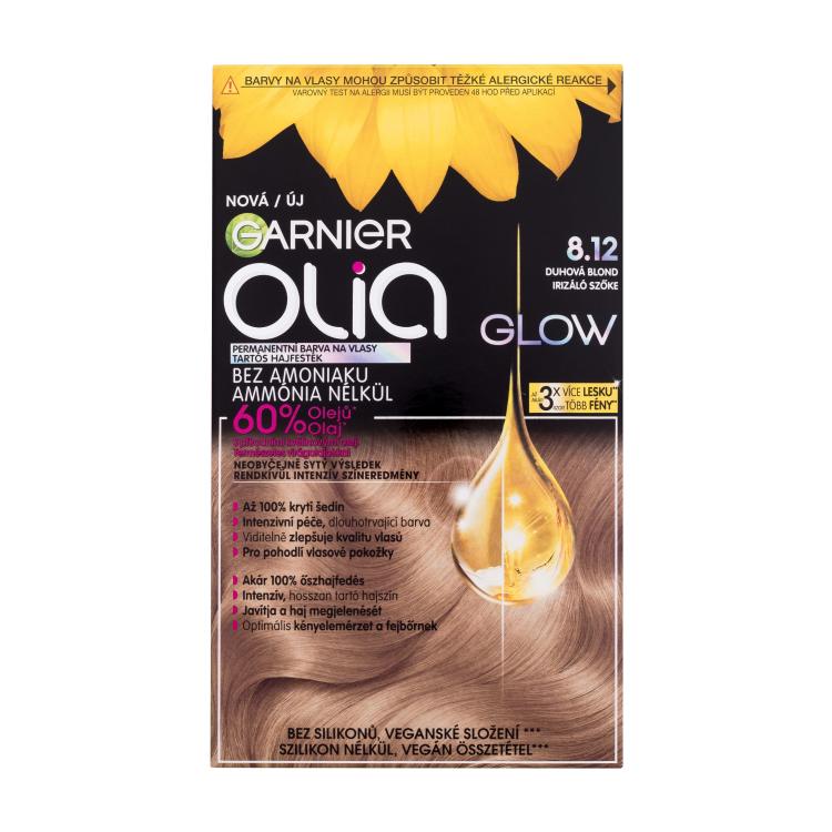 Garnier Olia Glow Vopsea de păr pentru femei 60 g Nuanţă 8.12 Rainbow Blonde Cutie cu defect